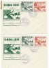 RFL 1958 Exil Romania set doua plicuri FDC EUROPA Ursul sovietic timbre dt+ndt