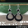 CERCEI ARGINT 925 cu AGAT NEGRU (c056)