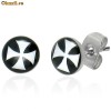 Cercei din inox 6 mm - crucea malteza - cod 114