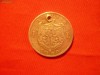 1 Leu 1900 Carol I , argint, cu gaura , altfel cal. Buna