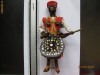 STATUETA AFRICANA DIN PIELE SI LEMN