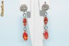 Cercei aur 14K, 4.3g, montura 4CT TOPAZE orange si DIAMANTE