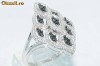 Inel ag model designer ornat cu 1CT DIAMANTE albe + negre !!!