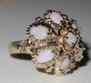 Inel designer highend 6g aur 14K cu OPALE reflexii multicolore