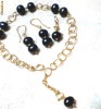 Set 14K gold filled perle negre naturale