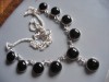 COLIER ARGINT REAK 92,5%  CU ONIX NEGRU, black onyx , livrare gratuita