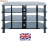 Stand Plasma/Lcd 55 &amp; rack AV, 4 polite sticla, negru