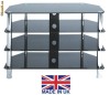 Stand Plasma/Lcd((pana la 107) rack AV, sticla, negru/crom