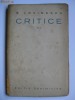 VOLUM DE COLECTIE EUGEN LOVINESCU-CRITICE PRIMA APARITIE DIN ANUL 1927