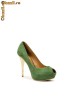 Pantofi verzi, piele intoarsa Zara 12 cm colectie 2011