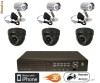 Kit Camere de supraveghere video cu 6 camere, 3 de interior si 3 de exterior Digital Video Recorder (DVR) Queen cu transmisie pe internet