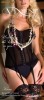 Corset cu portjartier negru Kiera By Vixen Couture