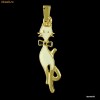 PANDANT PLACAT CU AUR GALBEN DE 18 K , CU EMAIL NEGRU SI ALB