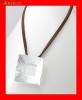 Lant Pandantiv Argint Sterling - Snur Piele Intoarsa Maro LAG-010