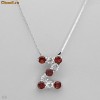 Pandativ din argint cu pietre naturale garnet si topaz, 2,90 ct, si lantisor
