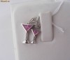 Pandant UNICAT pahar Martini aur 10K, 1.8g, ornat cu DIAMANTE si TOPAZE roz !!