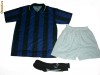 Echipamente / compleuri de fotbal albastru-negru (model Inter Milano). Tricou+short+jambiere seniori si copii