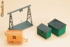 Macara Portal,Vagon fix , 2 Hambare - Accesorii  cale ferata - locomotiva , vagon - TT, HO