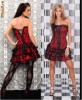 Rochie corset rosu negru
