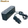 Adaptor auto priza 3 iesiri si mufa usb