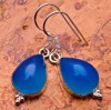 Cercei argint .925 si Blue Chalcedony