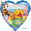 Baloane folie metalizata WINNIE & FRIENDS BIRTHDAY HEART cu snur rafie