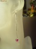 Cercei argint cu cristale swarovski fluture fuchsia