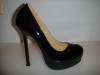 PANTOFI  YVES SAINT LAURENT  PUMPS BLACK LACK DIN PIELE