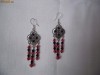 Cercei din argint tibetan, cristale swarovski si tortite argint 925