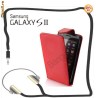husa piele rosie  samsung galaxy s2 9100 toc  + folie ecran cadou