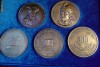 LICEUL CRISTURU SECUIESC , LICEUL DIN MIERCUREA CIUC , LICEUL DIN ORAVITA, VLAD TEPES, MIHAI VITEAZUL , GRUP 5 MEDALII BRONZ 5CM , CASETA LUX , RARA