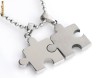 Pandativ puzzle inox cu pietricica, set 2 bucati. Puzzle lantisor puzzle pendant amuleta.