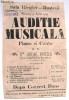 PLIANT VECHI AUDITIE MUSICALA, pian si canto, SALA RIEGLER 1909, RARITATE!