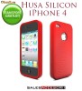 HUSA SILICON ROSU IPHONE 4 - TRANSPORT GRATUIT