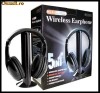 CASTI WIRELESS 5 IN 1 CU MICROFON SI RADIO FM