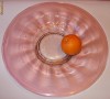 PLATOU mare ptr fructe, sticla presata, anii '50