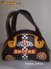 GENTI GEANTA POSETA BRAND JENNYFER DIN PIELE ECO, MICA, NEAGRA, 2 MANERE, INSCRIPTII FORMULA 1-DRIVER TEAM