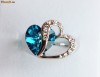 Inel placat cu aur alb 18K si cristale Swarovski