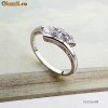 INEL deosebit FILAT IN AUR ALB de 14k (gold filled) cu 3 pietre Swarovski ! SUPERB, cu pietre foarte stralucitoare! Cadou 8 Martie!!! Marimea 7 US !!!