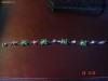 Bratara placata cu aur alb, cu cristale smarald marquise cut si cristale swarovski clear- bijuterii mireasa