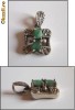 Medalion argint cu marcasite si smarald Medalion argint cu marcasite si smarald