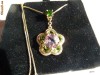 Colier aur 14k  cu peridot si amethist