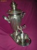 Samovar rusesc inscriptionat anul 1870 din alama argintata+tava si cupa originale