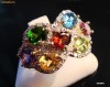 inel aur 10K cu amethyst citrin granat  peridot  topaz diamant
