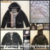 GEACA SCURTA NEAGRA MATLASATA cu GLUGA PATRATA si 2 BUZUNARE firma BURBERRY ORIGINALA made in UK 100% BUMBAC ALL SEASONS