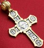 Cruce ortodoxa ruseasca, stil vechi, argint 925 cu aur 24 kt