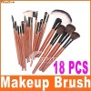trusa de 18 pensule din par natural si nylon make up profesionale  + borseta Cadou, calitate superioara