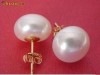 CERCEI PERLE ALBE 11MM-12MM IN ARGINT AURIT