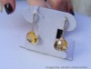 Cercei designer aur galben 14K, 3.5g, ornati cu 10 carate CITRINE si BRILIANTE !!