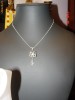 Set unicat foarte frumos din argint 925, format din colier si cercei cu cristale swarovski teardrop crystal AB, bijuterii handmade, mireasa